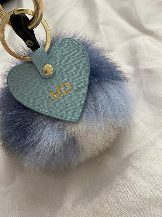 Personalised Leather Heart Keyring